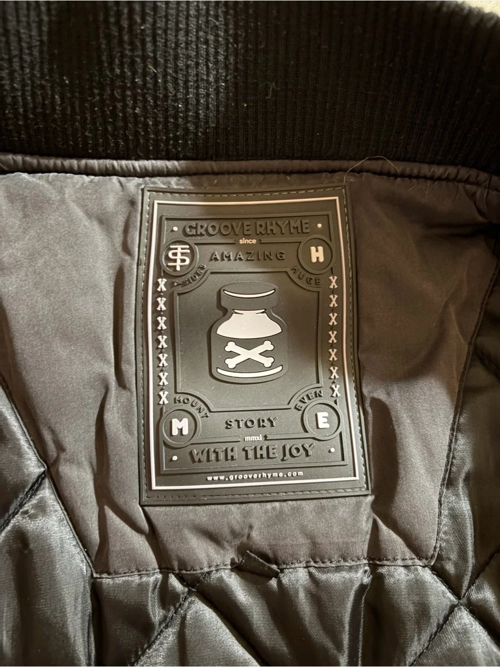 Vintage Groove Rhyme Bomber Jacket